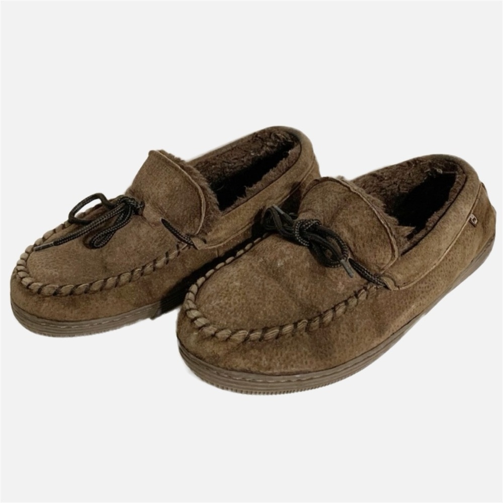 Lamo Suede Upper Premium Faux Fur Lined Slippers with Faux Fur Lining Size 8 🟤